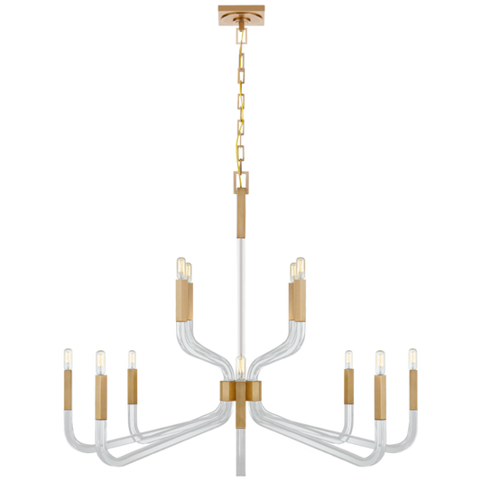 Reagan Grande Two Tier Chandelier, 12-Light, Antique-Burnished Brass, 44.75"W (CHC 5904AB/CG CTXH4)