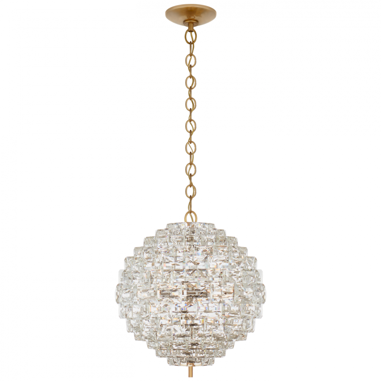 Karina Chandelier, 6-Light, Sphere, Antique Burnished Brass, Crystal Shade, 20.5"W (CHC 5915AB/CG CTYHY)