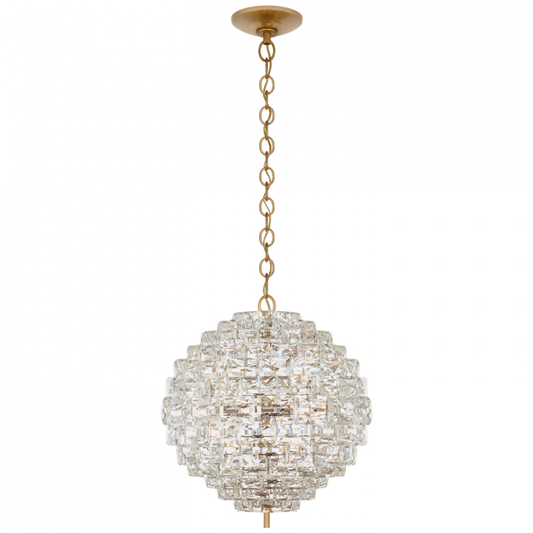 Karina Chandelier, 6-Light, Sphere, Antique Burnished Brass, Crystal Shade, 20.5"W (CHC 5915AB/CG CTYHY)