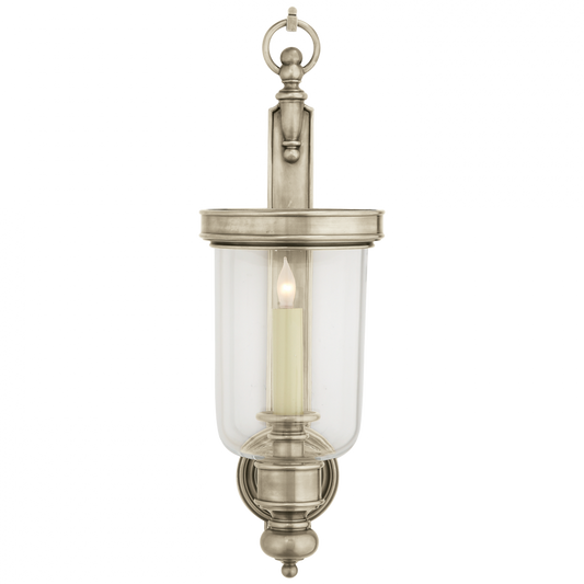 Georgian Small Hurricane Wall Sconce, 1-Light, Antique Nickel, 22"H (CHD 2102AN 2FW4H)