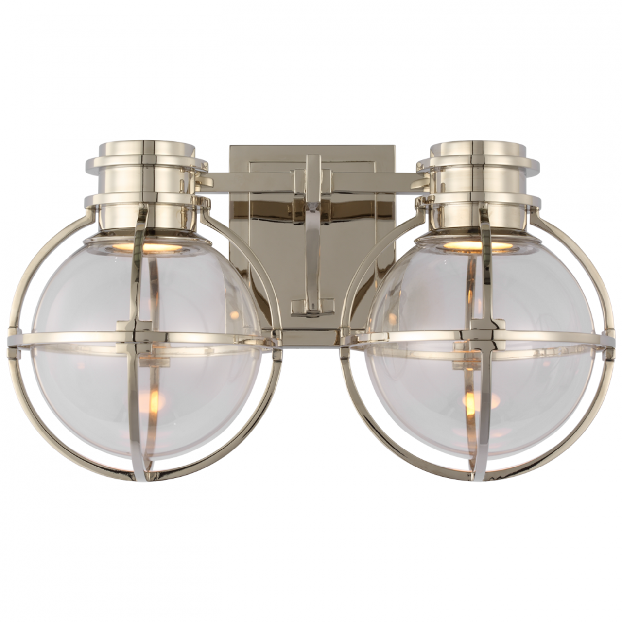 Gracie Double Wall Sconce, 1-Light, LED, Polished Nickel, 8.75"H (CHD 2482PN-CG CU4D0)