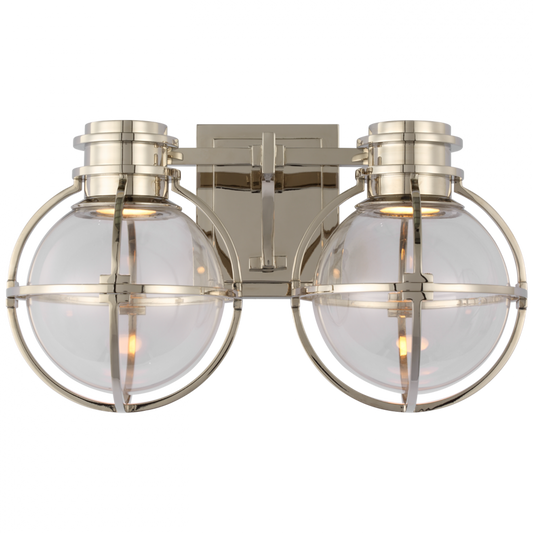 Gracie Double Wall Sconce, 1-Light, LED, Polished Nickel, 8.75"H (CHD 2482PN-CG CU4D0)