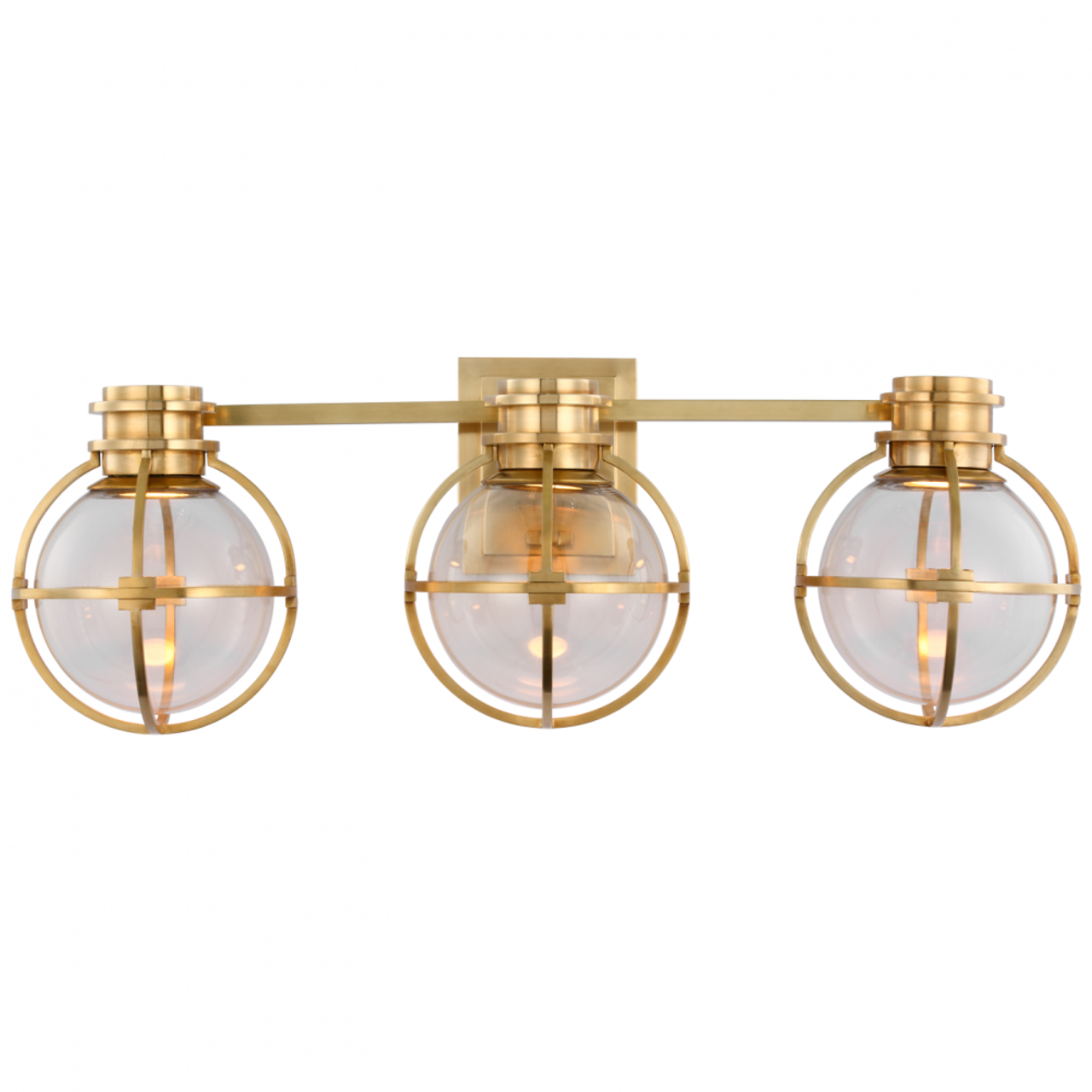 Gracie Triple Wall Sconce, 1-Light, LED, Antique-Burnished Brass, 24.5"W (CHD 2483AB-CG CU4D1)