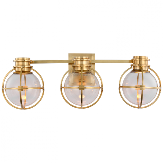 Gracie Triple Wall Sconce, 1-Light, LED, Antique-Burnished Brass, 24.5"W (CHD 2483AB-CG CU4D1)