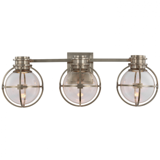 Gracie Triple Wall Sconce, 1-Light, LED, Antique Nickel, 8.75"H (CHD 2483AN-CG CU3DE)