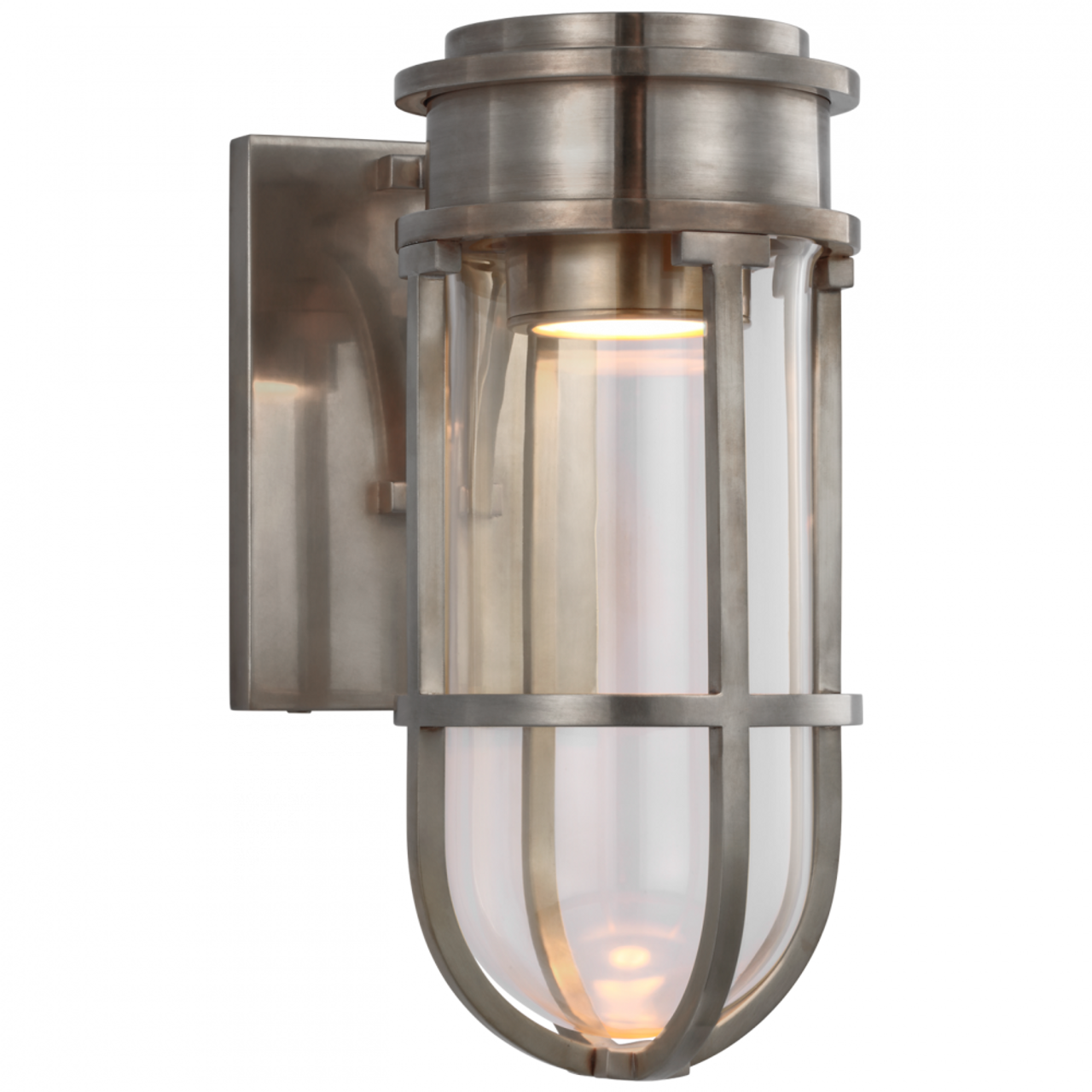 Gracie Wall Sconce, Bracketed, LED, Antique Nickel, Clear Glass, 10.5"H (CHD 2485AN-CG CU0G7)