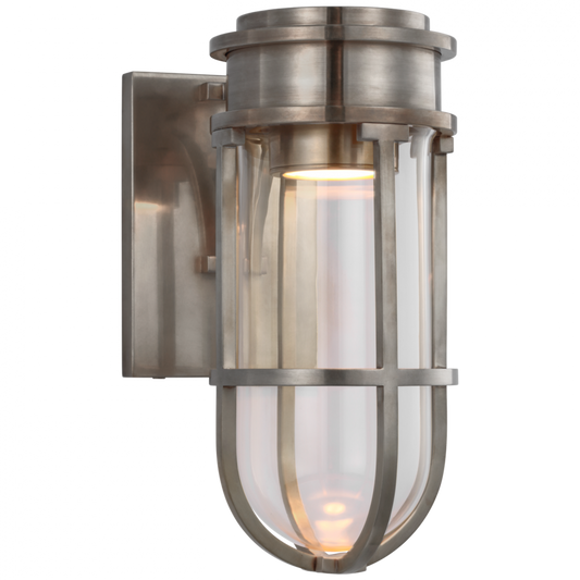 Gracie Wall Sconce, Bracketed, LED, Antique Nickel, Clear Glass, 10.5"H (CHD 2485AN-CG CU0G7)