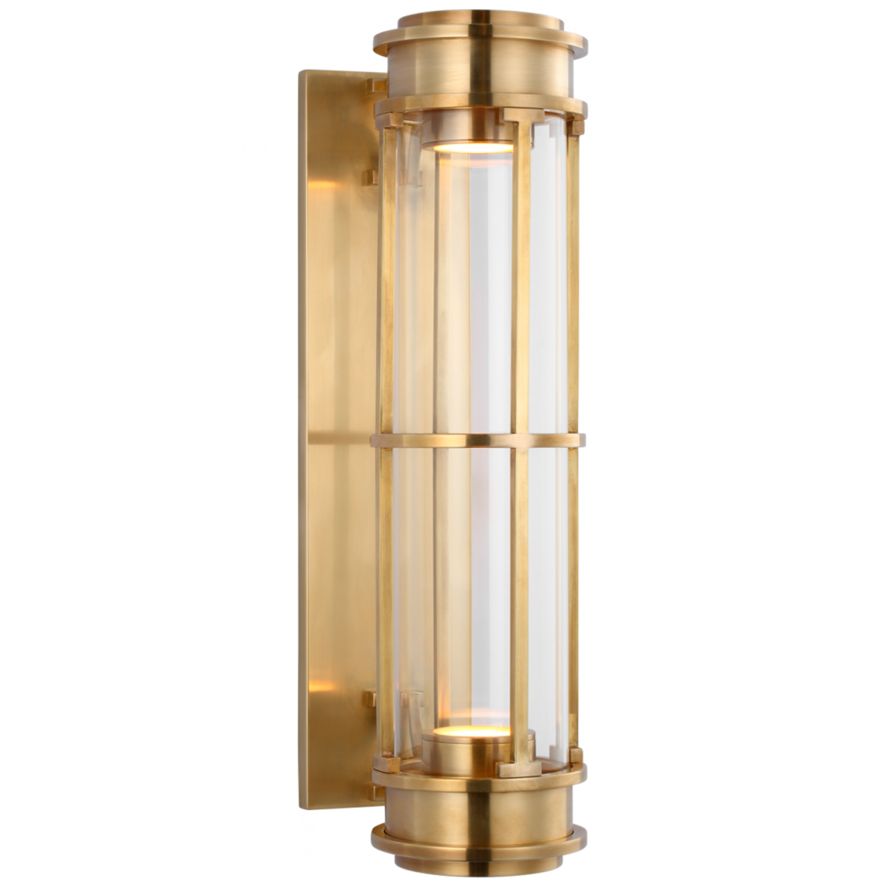 Gracie Wall Sconce, LED, Antique Burnished Brass, Clear Glass, 18.75"H (CHD 2486AB-CG CU4D3)