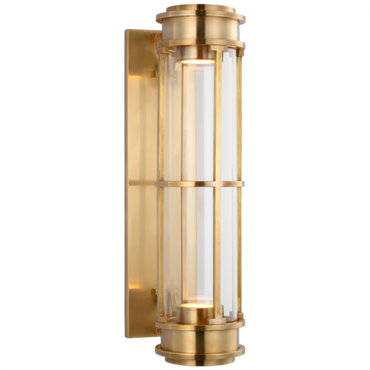 Gracie Wall Sconce, LED, Antique Burnished Brass, Clear Glass, 18.75"H (CHD 2486AB-CG CU4D3)