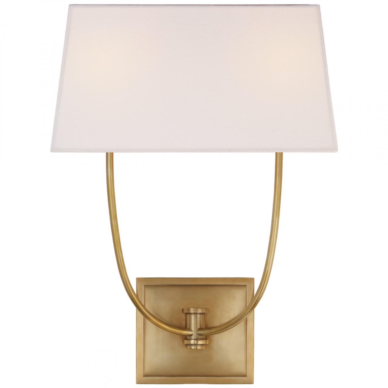 Venini Wall Sconce, 2-Light, Antique Burnished Brass, Linen Rectangle Shade, 18"H (CHD 2621AB-L CLW4H)