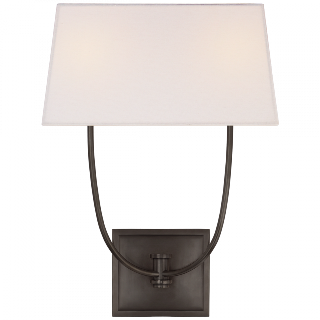 Venini Wall Sconce, 2-Light, Bronze, Linen Rectangle Shade, 18"H (CHD 2621BZ-L CLW4J)