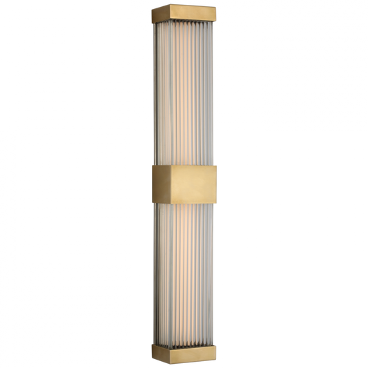 Vance Wall Sconce, LED, Antique Burnished Brass, Clear Glass Rods, 24"H (CHD 2735AB-CG CU0GJ)