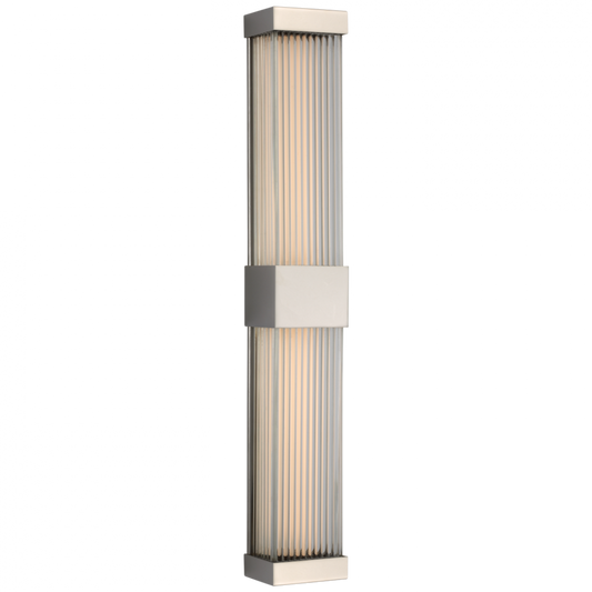 Vance Wall Sconce, LED, Polished Nickel, Clear Glass Rods, 24"H (CHD 2735PN-CG CU0GK)