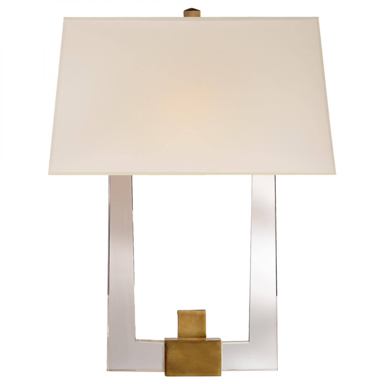 Edwin Single Arm Wall Sconce, 2-Light, Crystal, Brass, Silk Shade, 19"H (CHD 2957CG/AB-S 2MYJD)