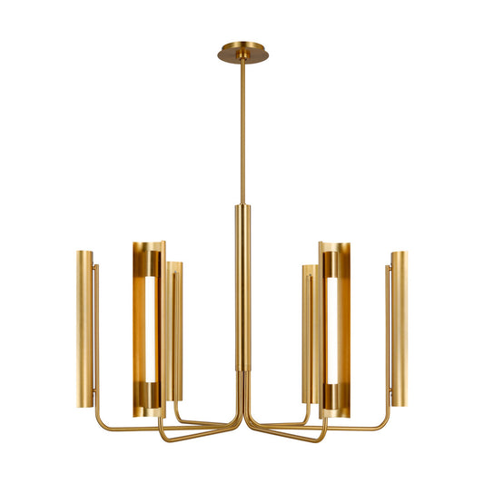 Carson Chandelier, 1-Light, LED, Burnished Brass, White Shade, 36.13"W (KC1076BBS 706X38D)