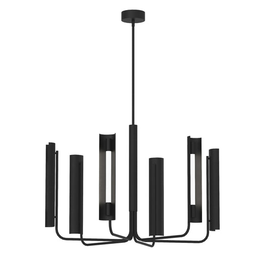 Carson Chandelier, 1-Light, LED, Midnight Black, White Shade, 36.13"W (KC1076MBK 706X38E)