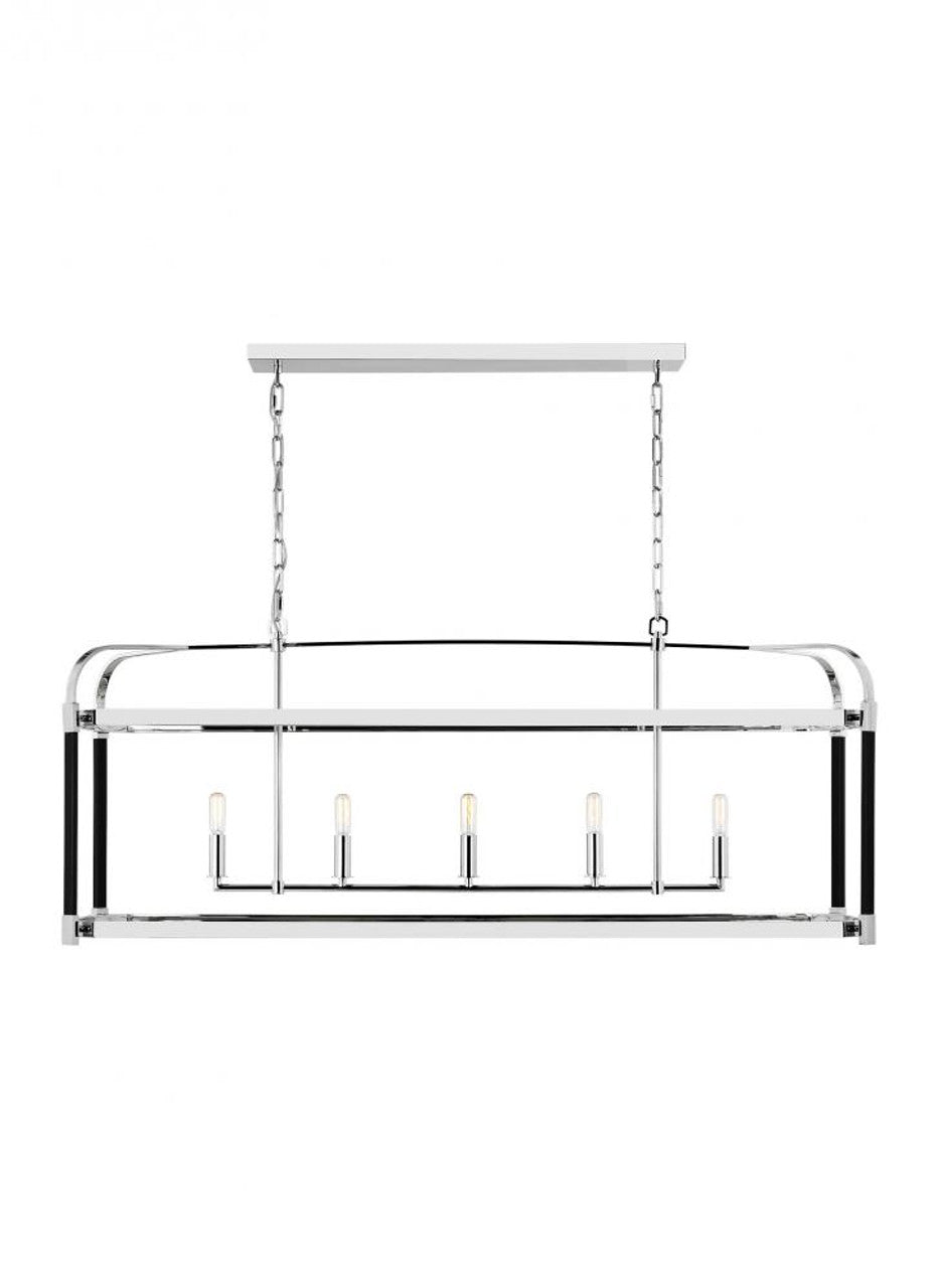 Hadley Linear Chandelier, 5-Light, Polished Nickel, 49"W (LC1165PN 706X28D)