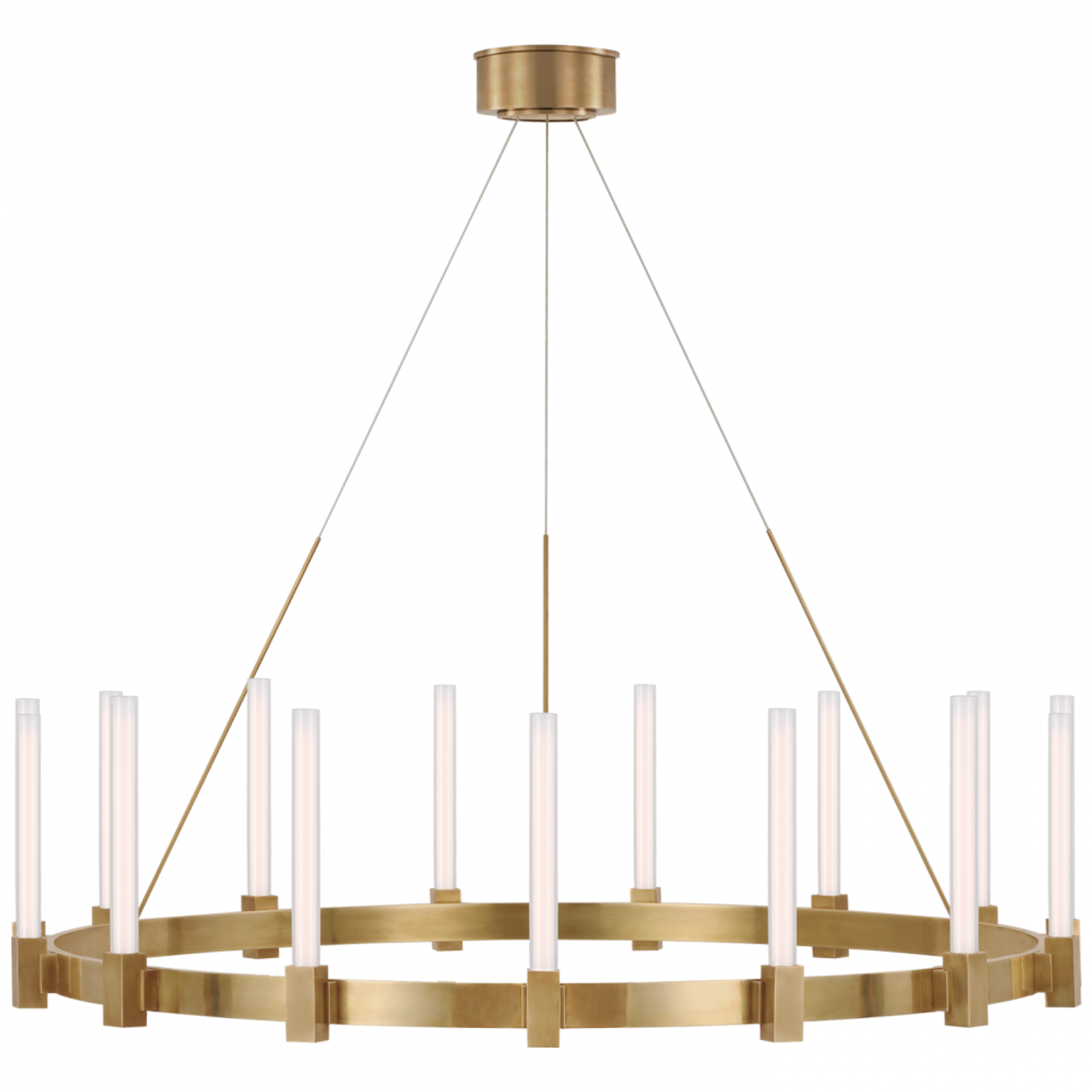 Mafra XL Chandelier, 1-Light, LED, Hand-Rubbed Antique Brass, 42"W (IKF 5362HAB-WG CX4ZP)