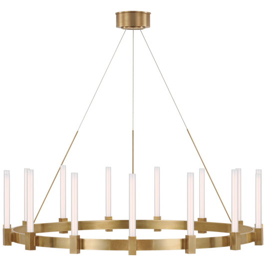 Mafra XL Chandelier, 1-Light, LED, Hand-Rubbed Antique Brass, 42"W (IKF 5362HAB-WG CX4ZP)