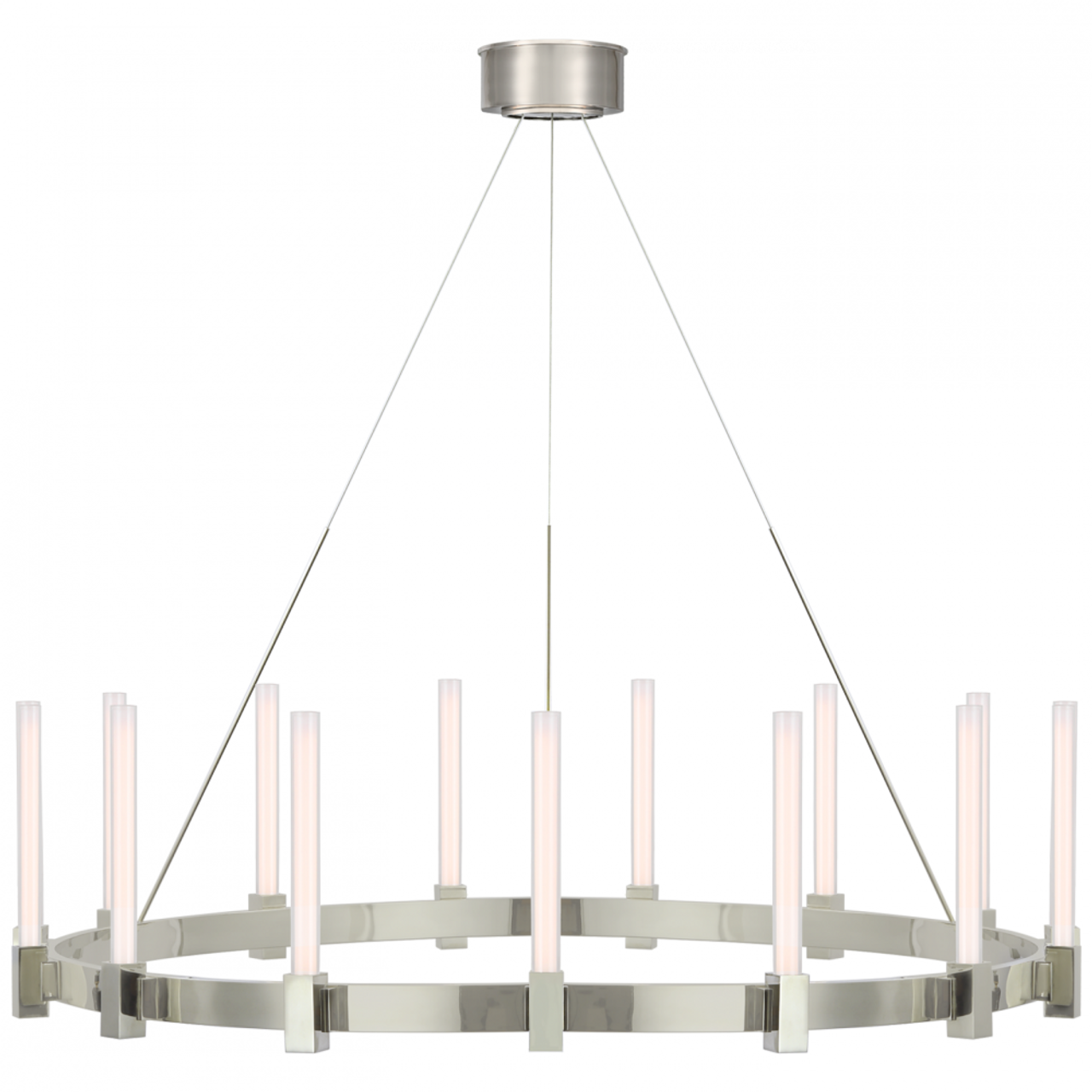 Mafra XL Chandelier, 1-Light, LED, Polished Nickel, 42"W (IKF 5362PN-WG CX5YZ)