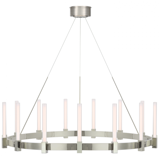 Mafra XL Chandelier, 1-Light, LED, Polished Nickel, 42"W (IKF 5362PN-WG CX5YZ)