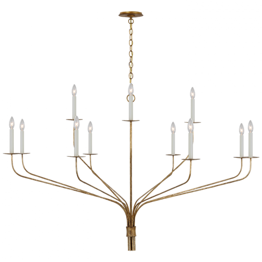 Belfair Grande Two-Tier Chandelier - Gilded Iron