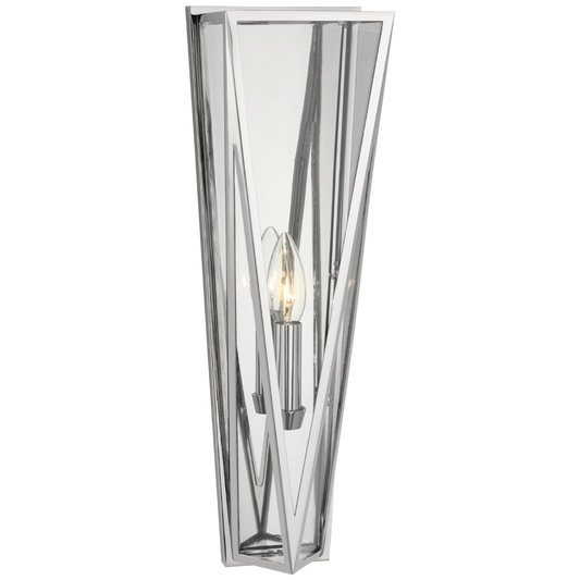 Lorino Medium Wall Sconce, 1-Light, Polished Nickel, 17.75"H (JN 2240PN-CG CX14Y)