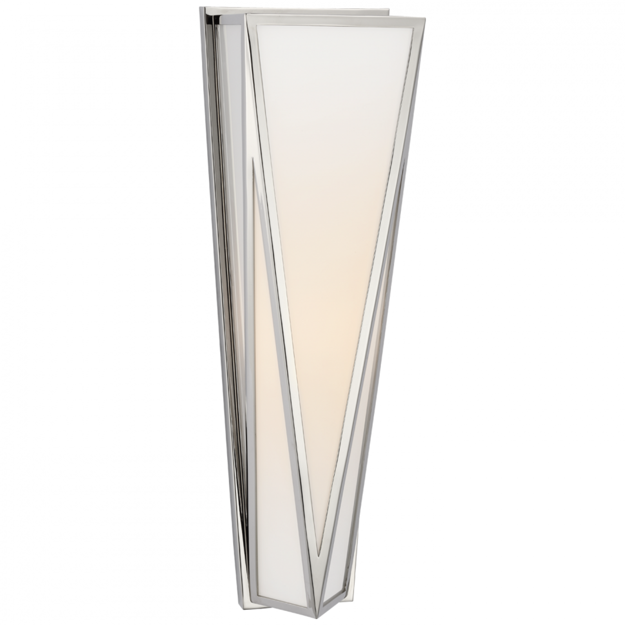 Lorino Medium Wall Sconce, 1-Light, Polished Nickel, 17.75"H (JN 2240PN-WG CX14Z)