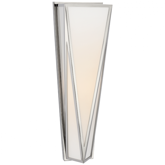 Lorino Medium Wall Sconce, 1-Light, Polished Nickel, 17.75"H (JN 2240PN-WG CX14Z)