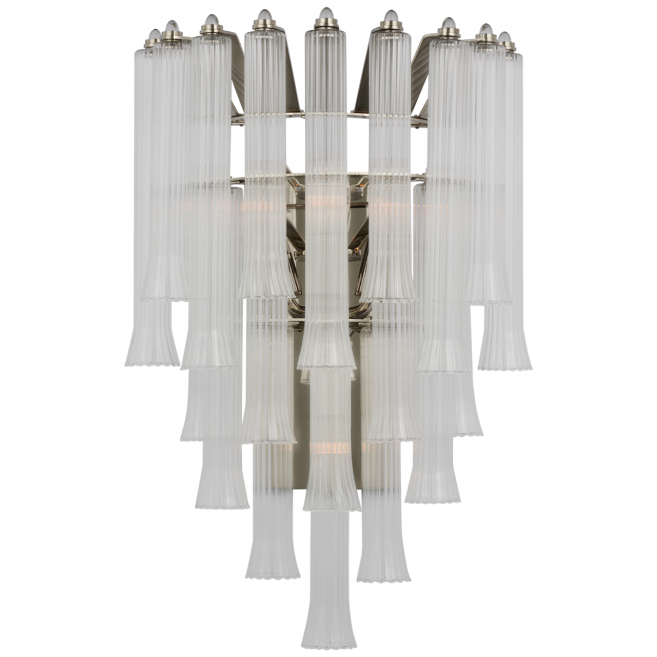 Lorelei Large Waterfall Wall Sconce, 4-Light, Polished Nickel, 22"H (JN 2250PN-CG CX235)