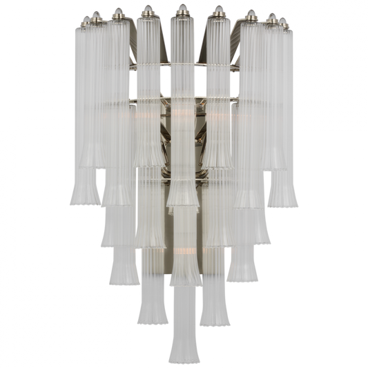 Lorelei Large Waterfall Wall Sconce, 4-Light, Polished Nickel, 22"H (JN 2250PN-CG CX235)