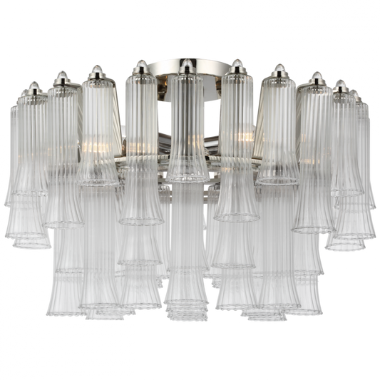 Lorelei Semi-Flush Mount, 4-Light, Polished Nickel, 18"W (JN 4250PN-CG CX40T)