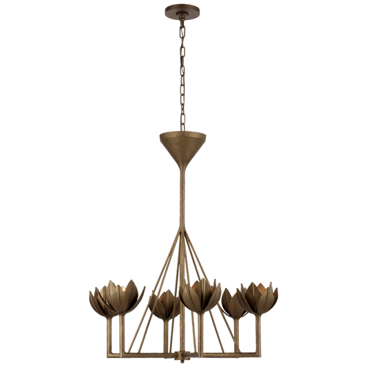 Alberto Small Single Tier Chandelier - Antique Bronze Leaf