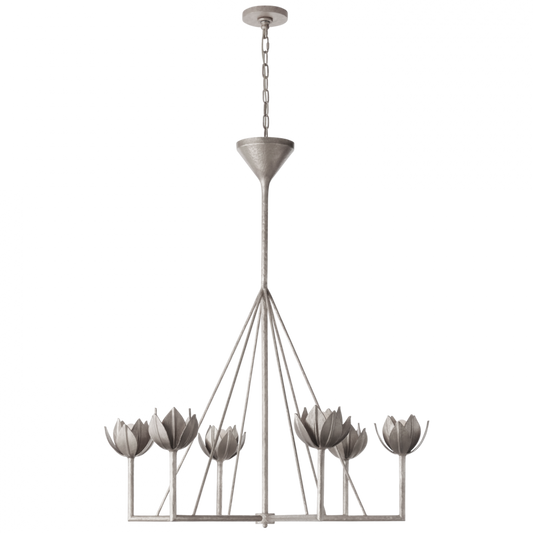 Alberto Chandelier, 6-Light, Burnished Silver Leaf, 40"W (JN 5004BSL CM12P)