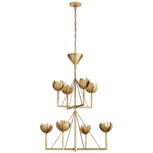 Alberto Chandelier, 8-Light, Antique Gold Leaf, 33.5"W (JN 5005AGL CLW5E)