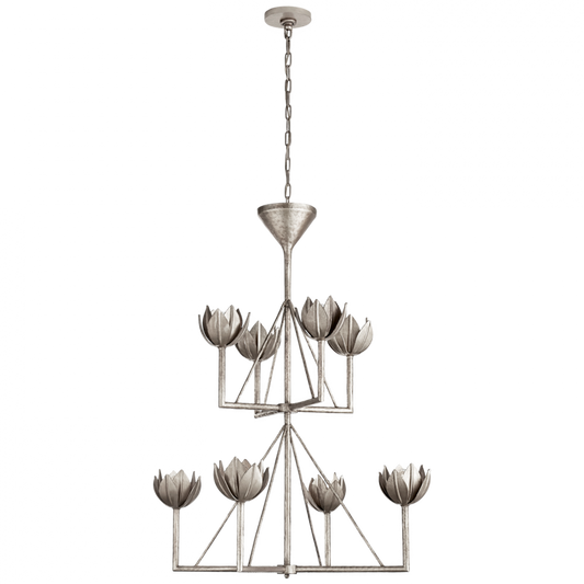 Alberto Chandelier, 8-Light, Burnished Silver Leaf, 35.5"W (JN 5005BSL CLY23)