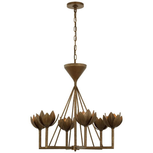 Alberto Small Low Ceiling Chandelier - Antique Bronze Leaf