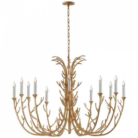 Silva Chandelier, 12-Light, Antique Gold Leaf, 48.25"W (JN 5080AGL CU0DV)