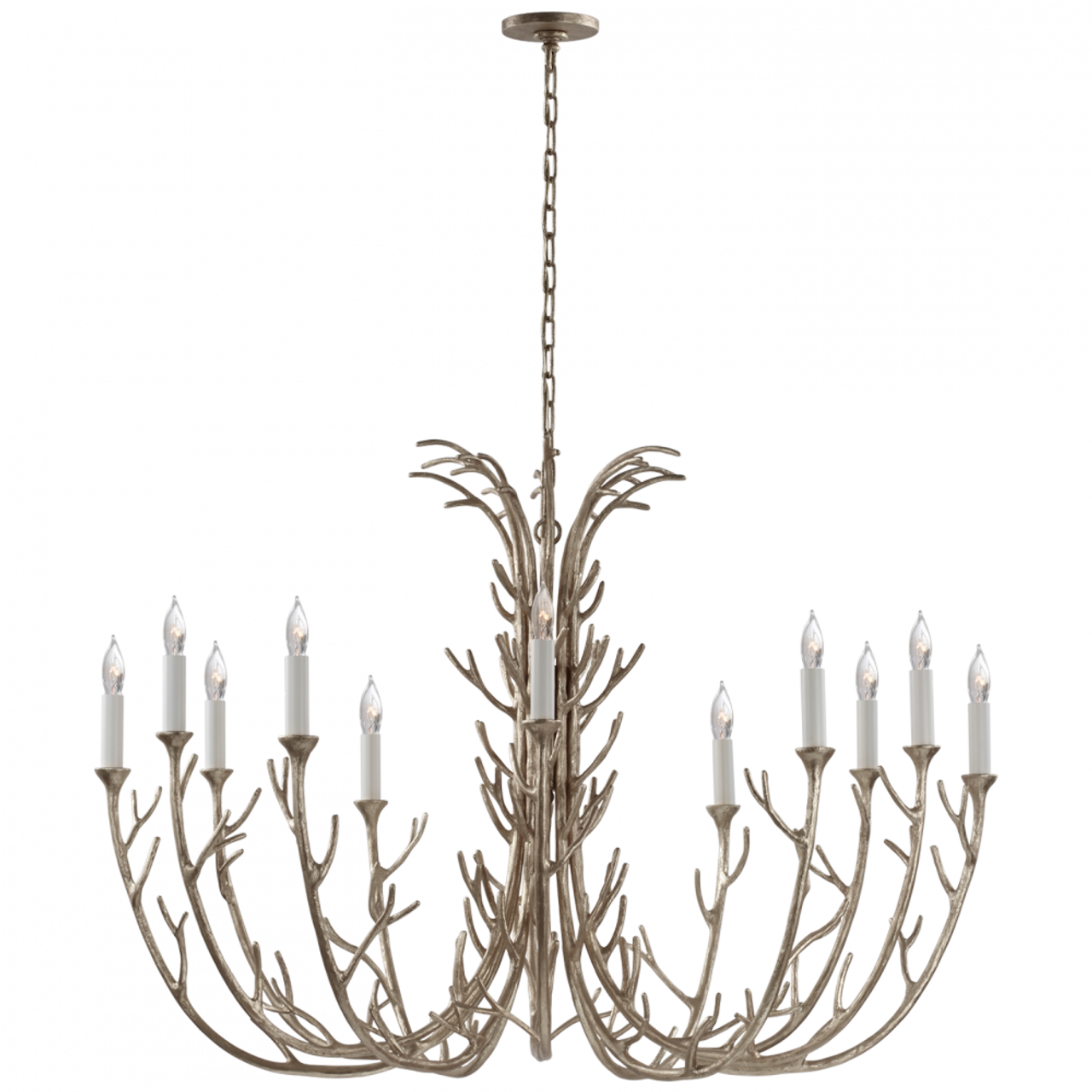 Silva Chandelier, 12-Light, Burnished Silver Leaf, 48.25"W (JN 5080BSL CU0DW)