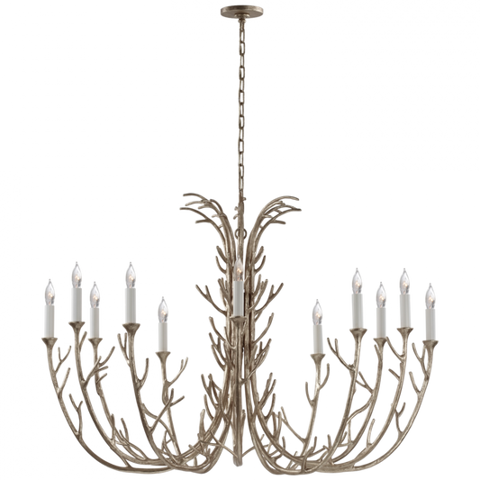 Silva Chandelier, 12-Light, Burnished Silver Leaf, 48.25"W (JN 5080BSL CU0DW)