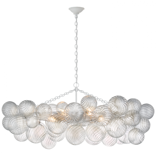 Talia Medium Linear Chandelier - Plaster White