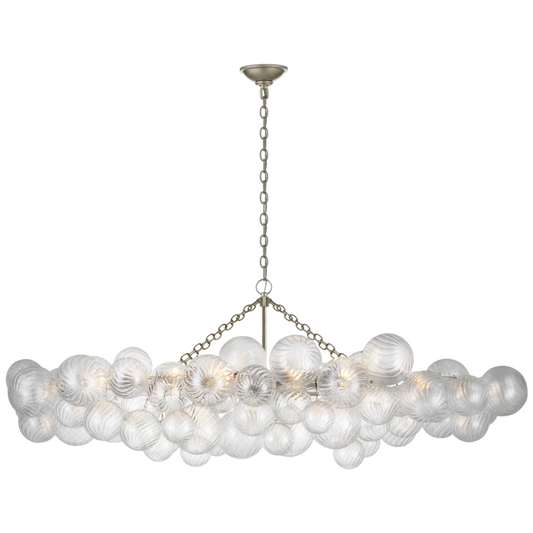 Talia Large Linear Chandelier - Burnished Silver Leaf