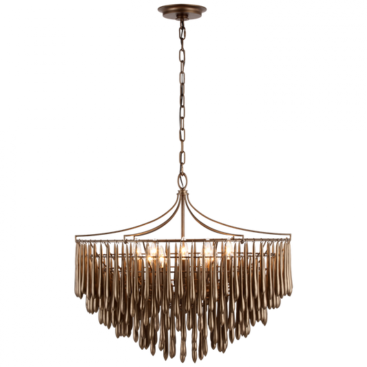 Vacarro Medium Chandelier - Antique Bronze Leaf