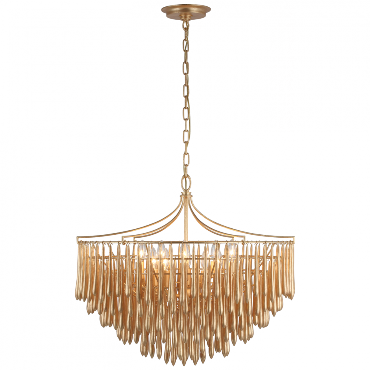 Vacarro Medium Chandelier - Antique Gold Leaf