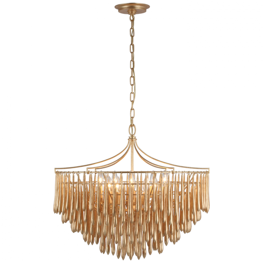 Vacarro Medium Chandelier - Antique Gold Leaf