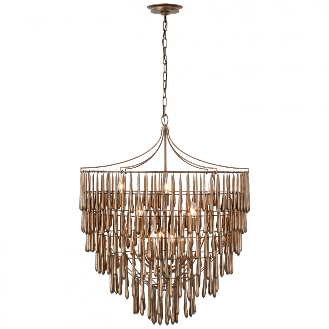 Vacarro Large Chandelier, 12-Light, Antique Bronze Leaf, 32.25"W (JN 5132ABL CU0GT)