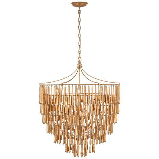 Vacarro Large Chandelier, 12-Light, Antique Gold Leaf, 32.25"W (JN 5132AGL CU3DM)