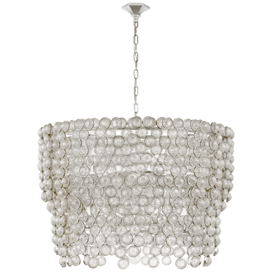 Milazzo Chandelier, 12-Light, Burnished Silver Leaf, 37.25"W (JN 5232BSL/CG CPVVY)