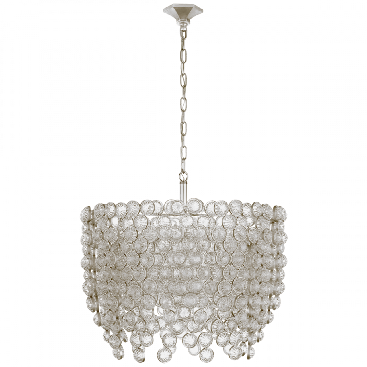 Milazzo Chandelier, 8-Light, Burnished Silver Leaf, Crystal, 28.5"W (JN 5234BSL/CG CPTWN)