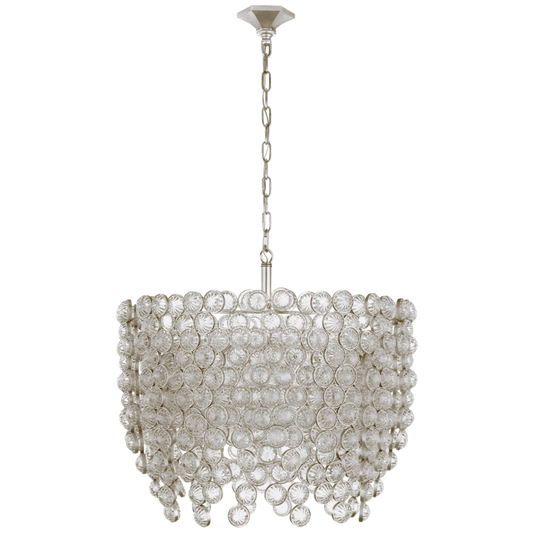 Milazzo Chandelier, 8-Light, Burnished Silver Leaf, Crystal, 28.5"W (JN 5234BSL/CG CPTWN)